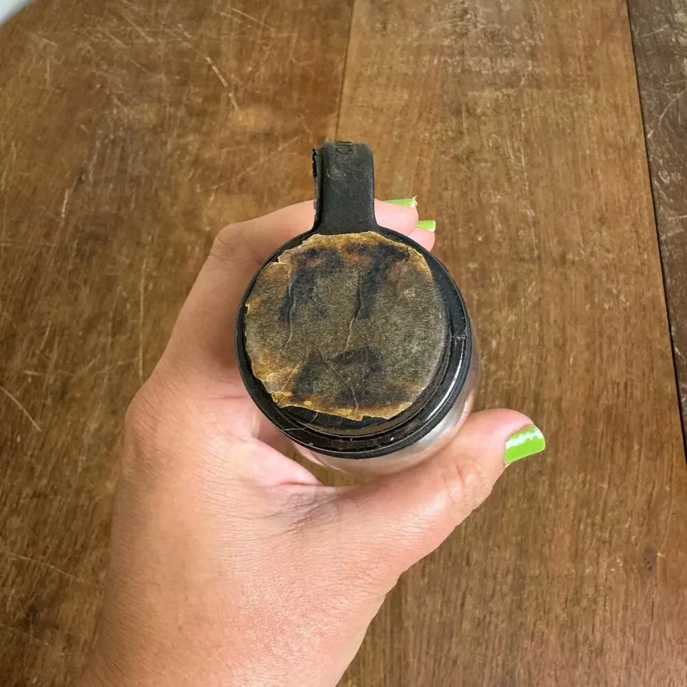 Mojonnier Dairy Owens Illinois 1 pt one pint milk bottle & rubber stopper‎